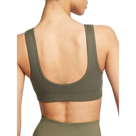 Nike Alate All U Womens Light Support Lightly Lined Ribbed Sports Bra Kh… - Picture 2 of 5